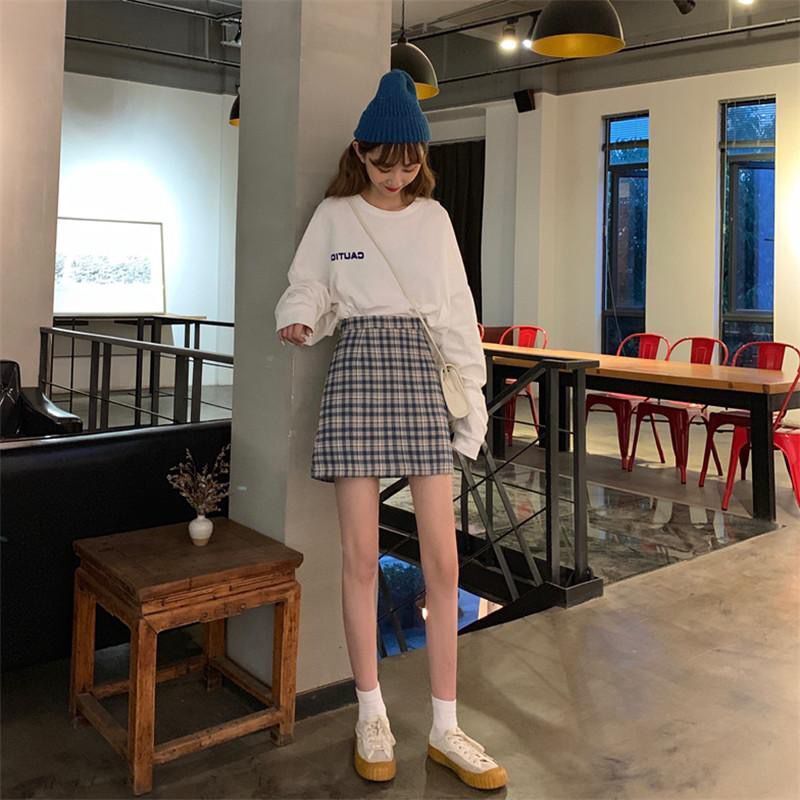 Bộ Áo Dài Tay + Chân Váy Chữ A Lưng Cao Xinh Xắn Theo Phong Cách Nhật Bản Dành Cho Nữ