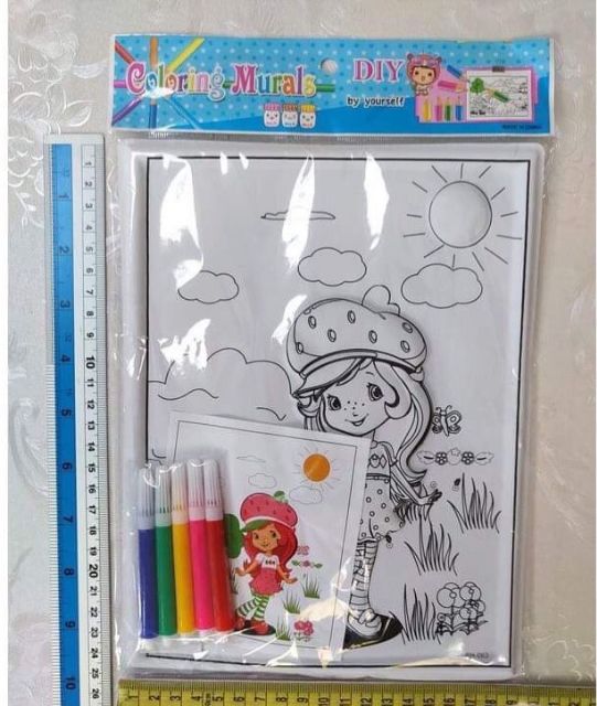 1 Bức Tranh Tô màu tặng kèm 5 bút màu cho bé- TRANH TÔ KÈM 5 BÚT KHỔ A4