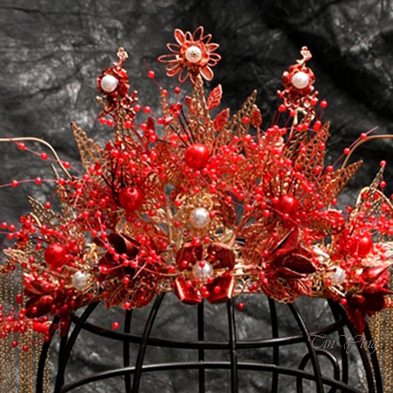 GETNOIVAS Bộ Vương Miện Và Bông Tai Phong Cách Cổ Điển Trung Hoa