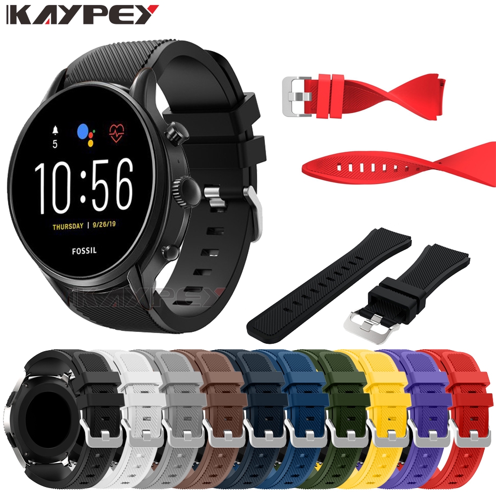 Dây Đeo Đồng Hồ 22mm Bằng Silicone Cho Fossil Gen 5 Carlyle / Julianna / Garrett / Fossil Sport 43mm / Q Explorist Hr Gen 4