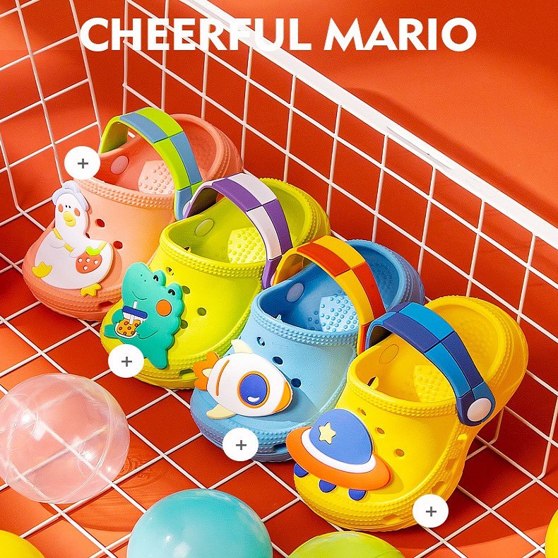 Dép Cho Bé Cheerful Mario, Sục Cross Cho Bé Trai Bé Gái chống trơn trượt SM5