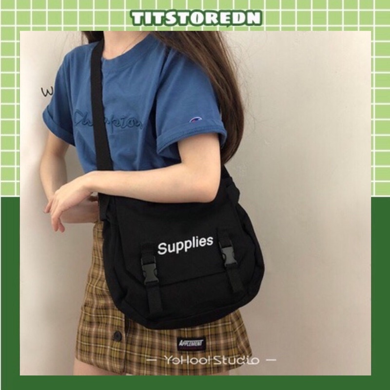 Túi đeo chéo ulzzang Supplies Hàn quốc (có sẵn, hình thật)
