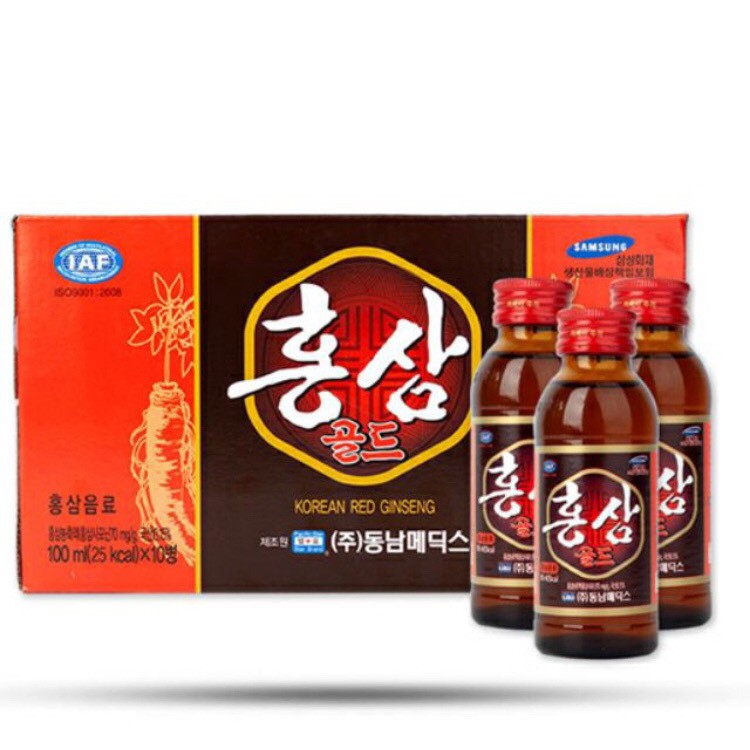 Nước hồng sâm Hàn Quốc hộp 10 chai x 100ml, nước sâm, PP Sâm Yến Thái An