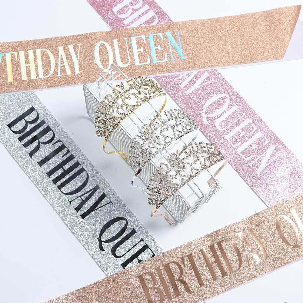 Băng Đô Nữ Hoàng Sinh Nhật MIHAN1|Vương Miện Công Chúa Satin Thắt Nơ