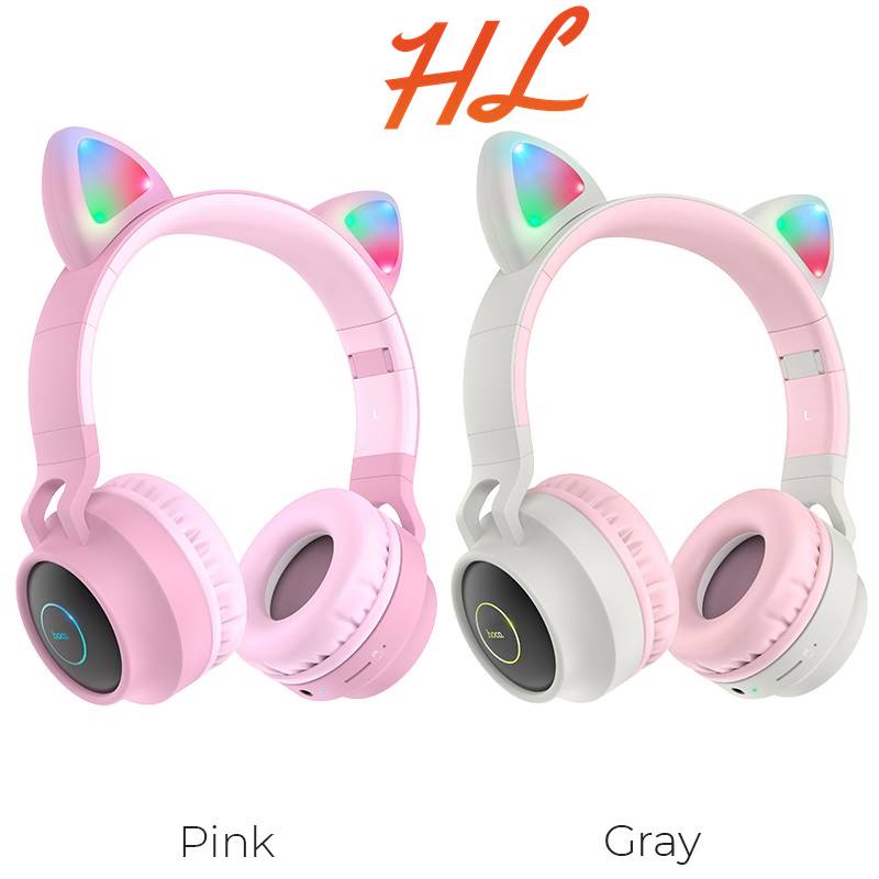 Tai Nghe Mèo Chụp Tai Bluetooth Hoco W27 Có Đèn Led - BH 1 Năm Chính Hãng - Hưng Long PC
