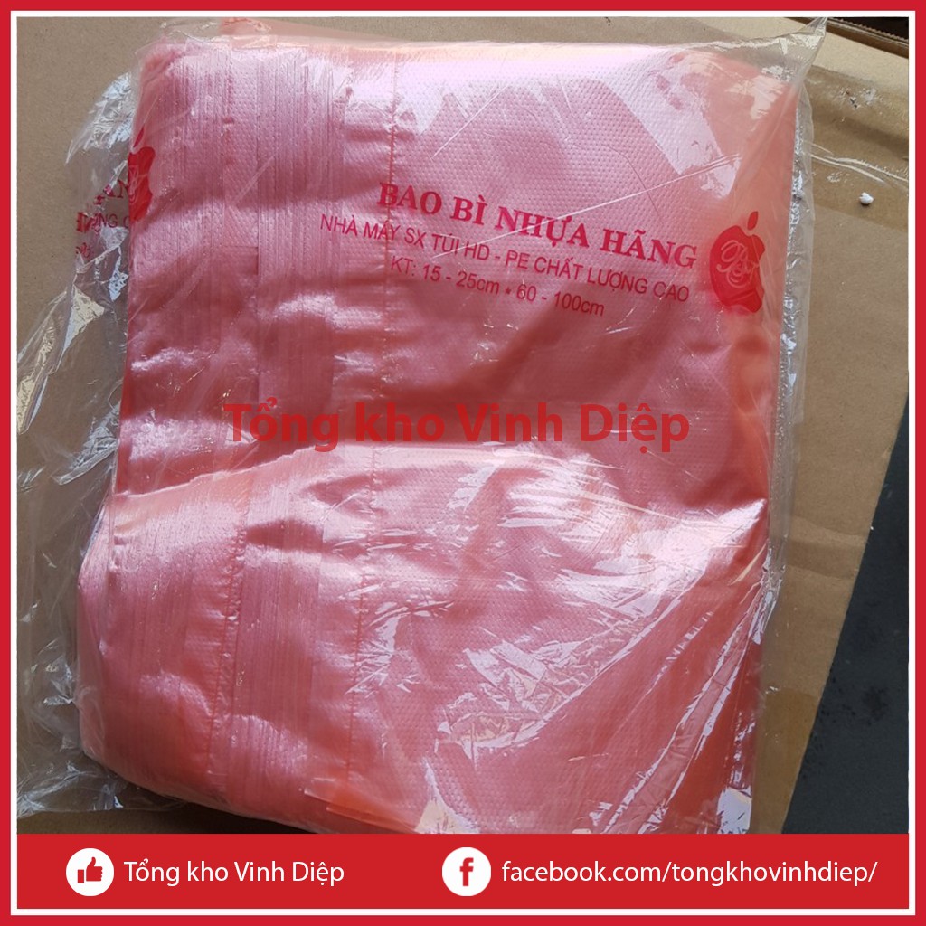 1kg túi nilon bóng 2kg có quai đựng hàng, chất dai, đẹp - 2 màu trắng, hồng