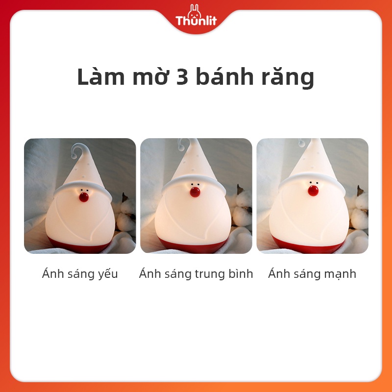 Đèn ngủ THUNLIT 3 bóng LED sạc USB có 2 màu sắc thay đổi theo nhiệt độ chất lượng cao