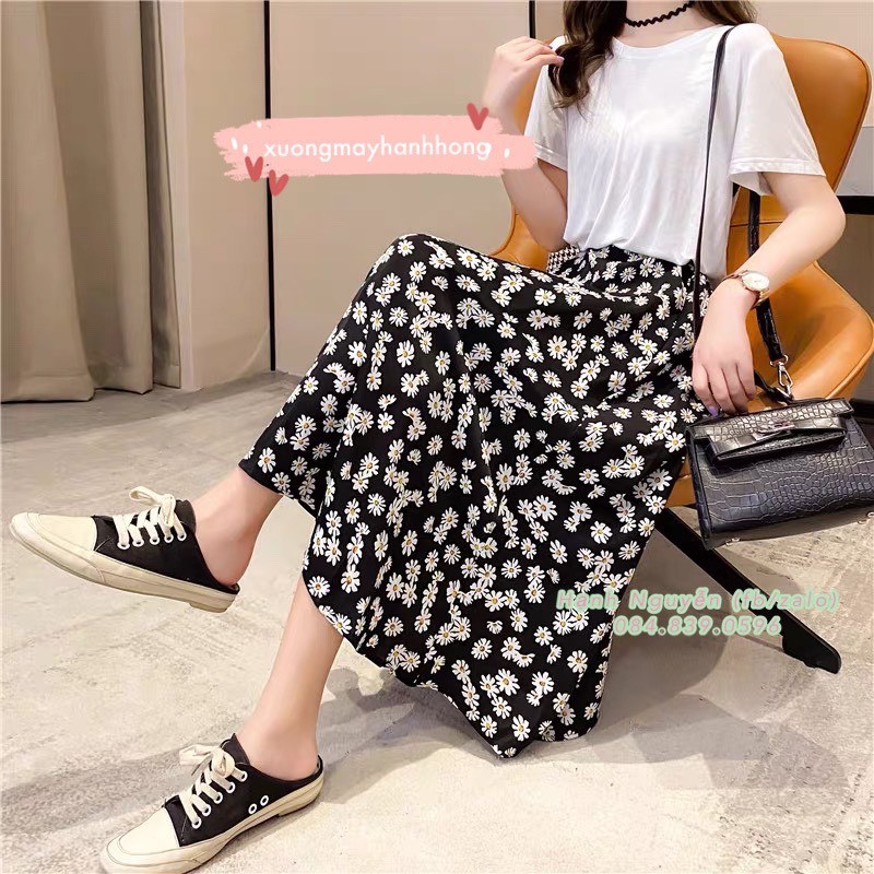 [ Mã WASTAPR giảm 10K đơn 50K] Chân váy hoa cúc Ulzzang trẻ trung - Chân váy hoa nhí dáng dài - Xưởng May Hạnh Hồng | BigBuy360 - bigbuy360.vn