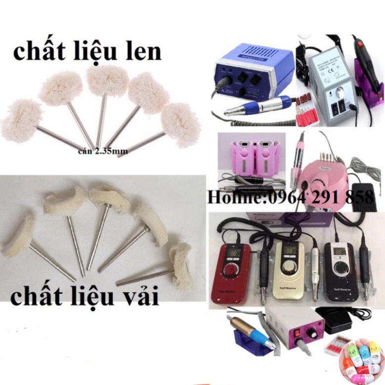 đầu đánh len hay vải bóng trang sức resin cán 2mm đầu đánh bóng 25mm dùng cho tất cả các loại máy mini