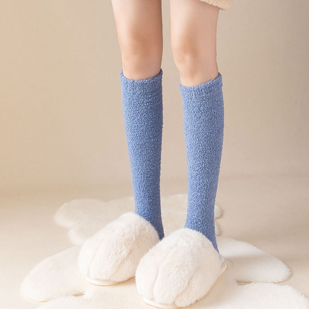 Tất cotton san hô dài co giãn màu trơn đơn giản dễ thương cho nam và nữ
