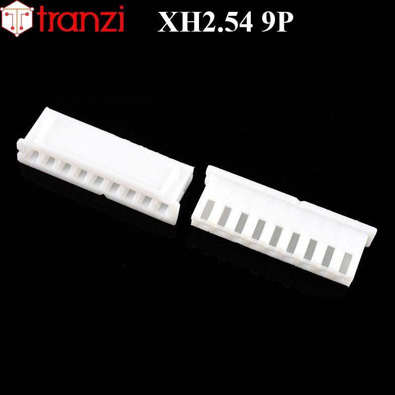 Vỏ header 2.54mm XH2.54 9P 8mm trắng - túi 50 cái