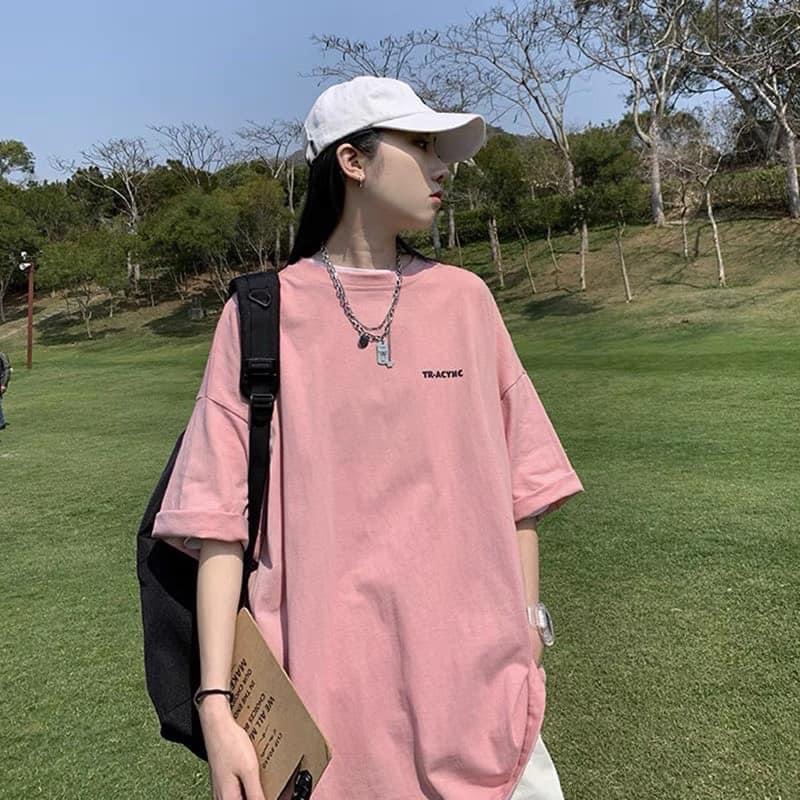 Rẻ vô địch Áo thun cotton tay lỡ dáng rộng unisex Traccy freesize từ 38-65kg