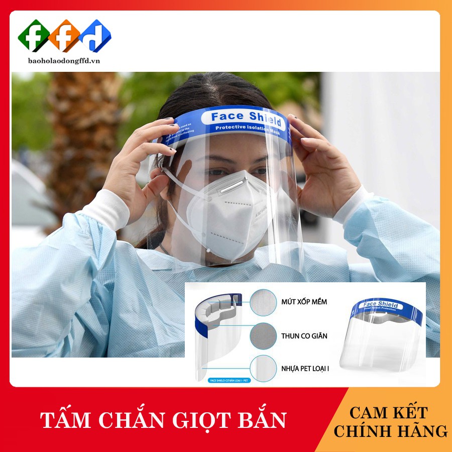 Tấm chắn chống giọt bắn nhựa trong suốt Face Shield - chống giọt bắn, chống bụi, bảo vệ sức khỏe, phòng dịch