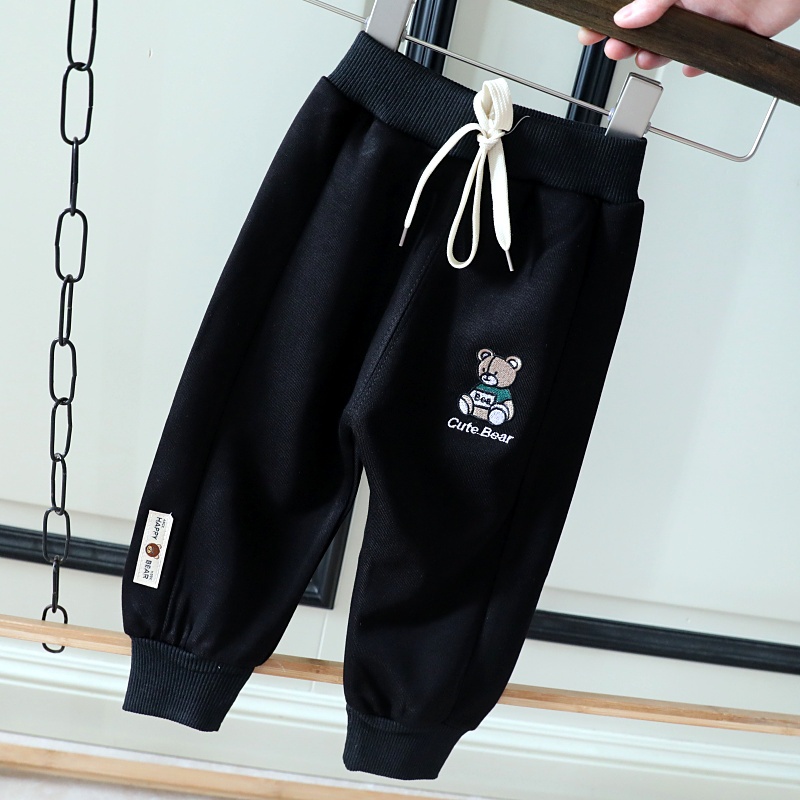 Quần nỉ thu đông dành cho bé trai và bé gái 14-45kg mẫu " GẤU CUTE". Chất vải nỉ ấm áp.