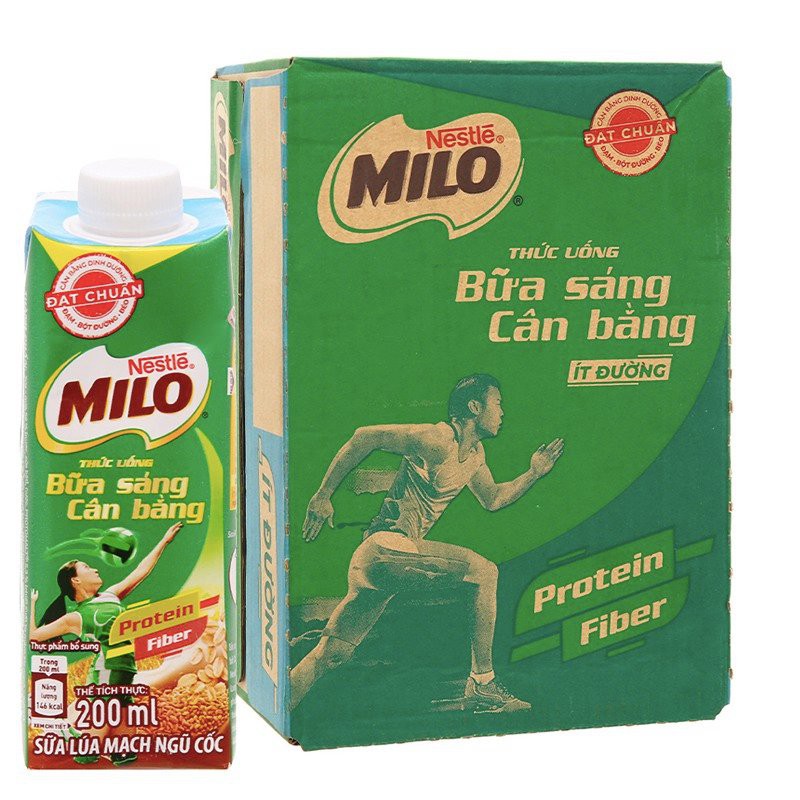 Hộp sữa milo lúa mạch nắp vặn tiện dụng 210ml/200ml