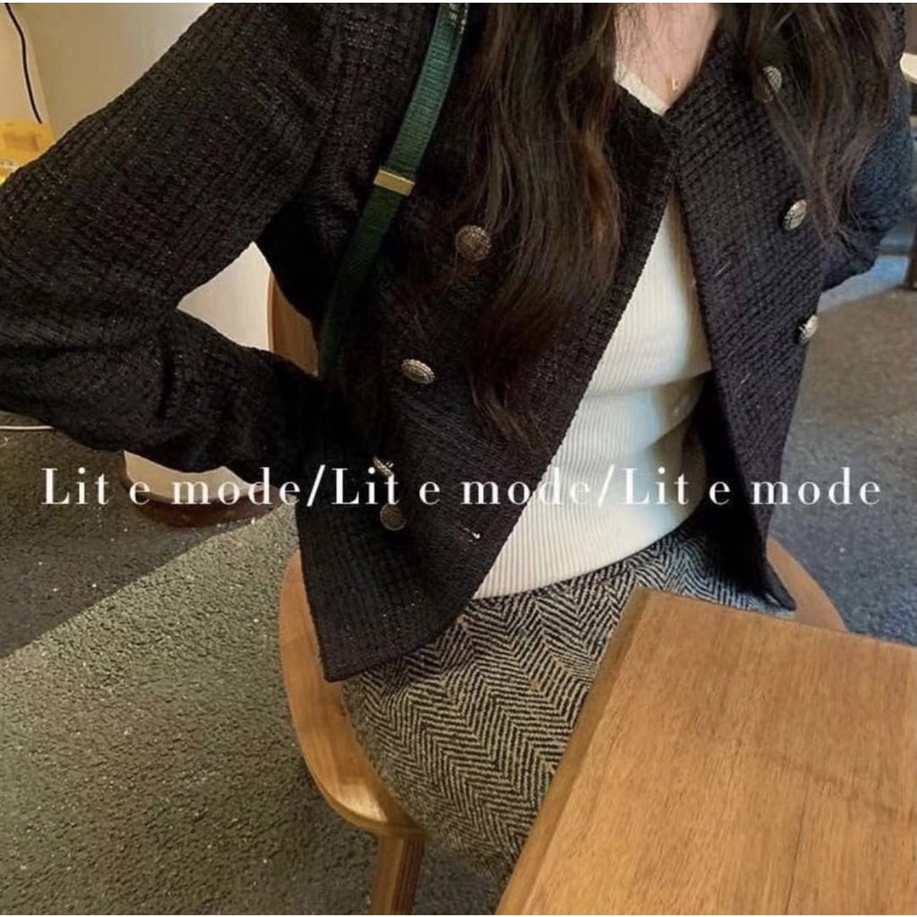 Áo blazer vải tweed sang chảnh