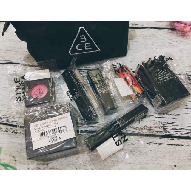 Bộ 3CE trang điểm chuyên nghiệp (tặng kèm túi đựng3ce)