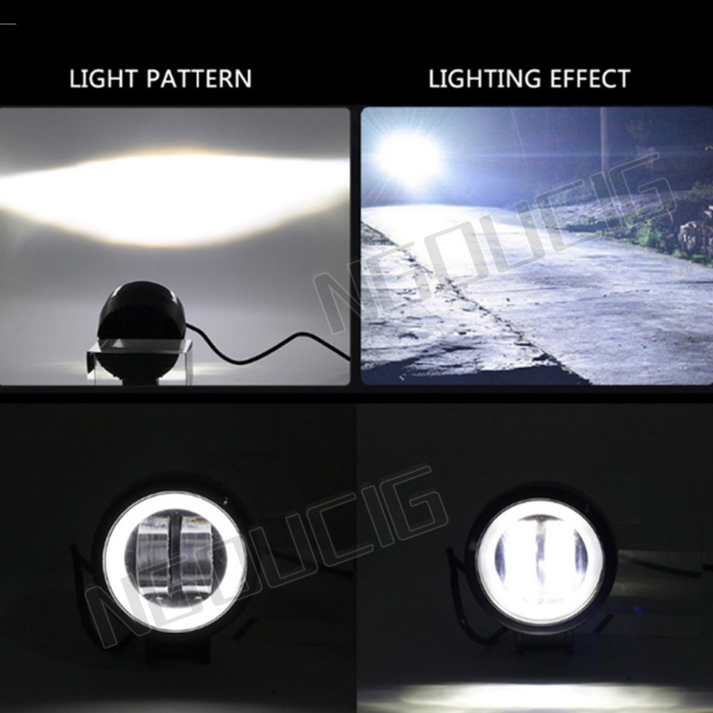 Đèn Pha LED Tròn / Vuông Siêu Sáng Hình Đôi Mắt Thiên Thần 20W Dành Cho Xe Hơi SUV