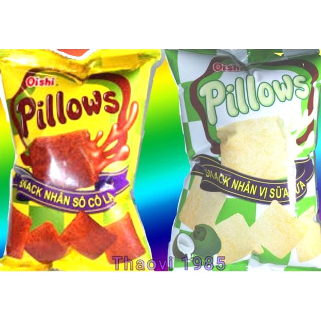 Dây 10 gói Snack Pillows Oishi rất thơm ngon, xốp, giòn,