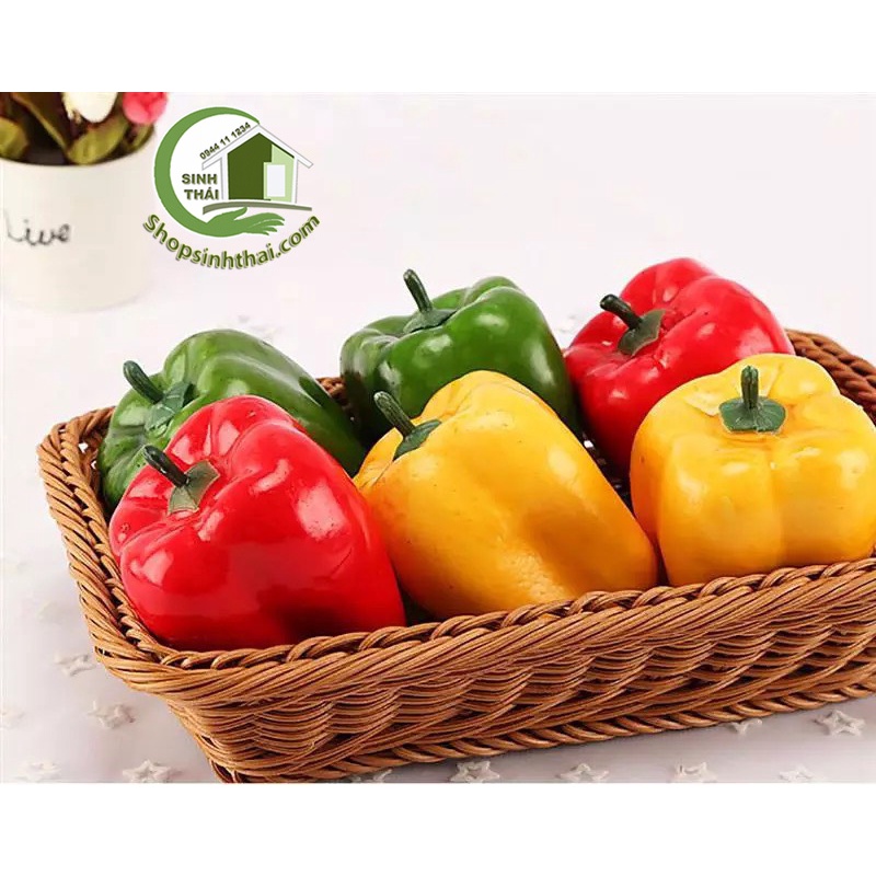 Trái ớt chuông xanh, đỏ, vàng - quả ớt đà lạt - Trái cây rau củ quả giả cao cấp