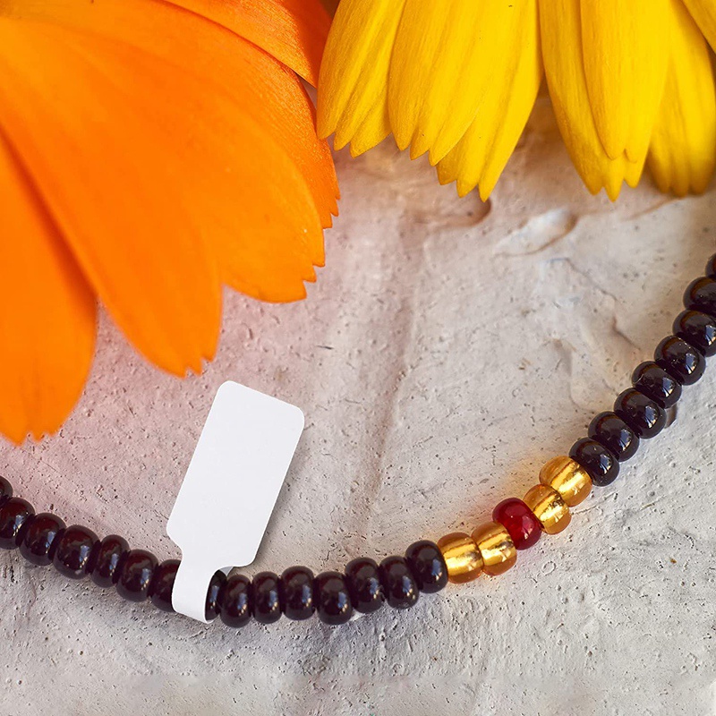 500 cái trống Trang sức Giá Thẻ Dán Nhãn Giá Trang sức cho Vòng cổ Giá Bông tai Nhận dạng Nhãn Hình chữ nhật