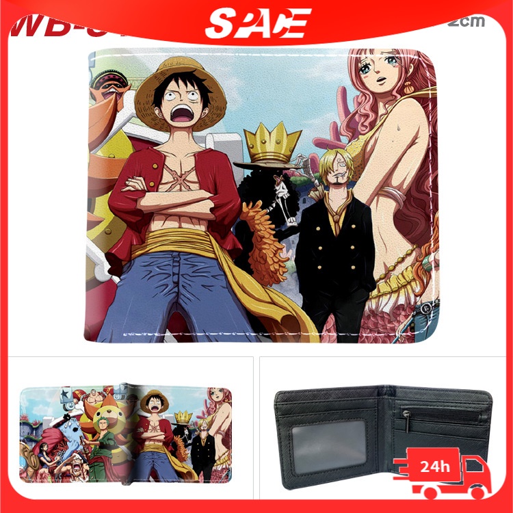 Ví Ngắn Dạng Gập In Hoạt Hình One Piece Nhiều Màu Sắc Phong Cách Nhỏ Gọn Dành Cho Nam Nữ