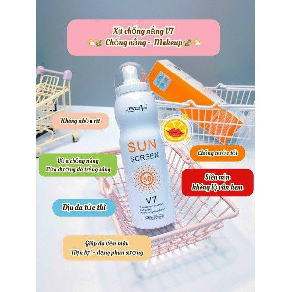 [ Tặng Quà ] Kem Chống Nắng Sun Sceen V7 Chống Nắng Tối Ưu Trắng Da Chống Thấm Nước