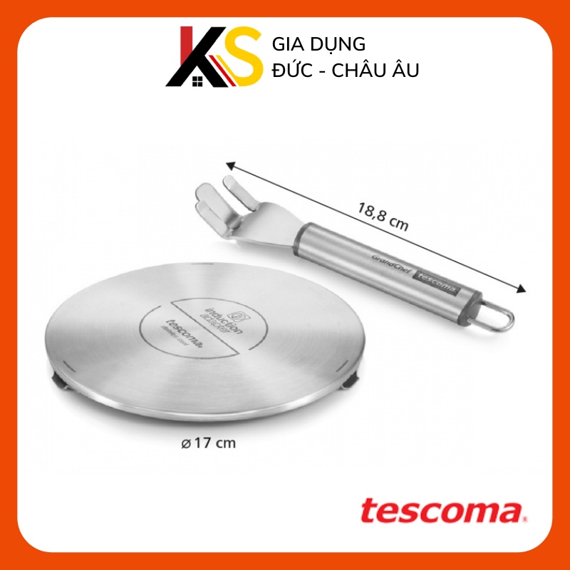 Đĩa lót chuyển nhiệt bếp từ Tescoma giúp đun nấu mọi chất liệu nồi chảo Induction hob adapter GrandCHEF 17 cm, 21 cm