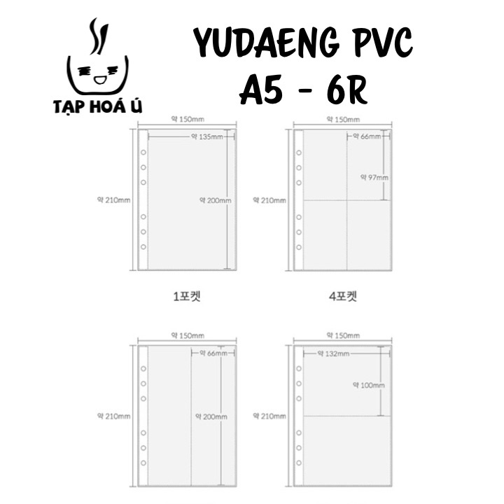 SHEET PVC YUDAENG DÙNG CHO BÌA A5 - 6 CÒNG (4 LOẠI)