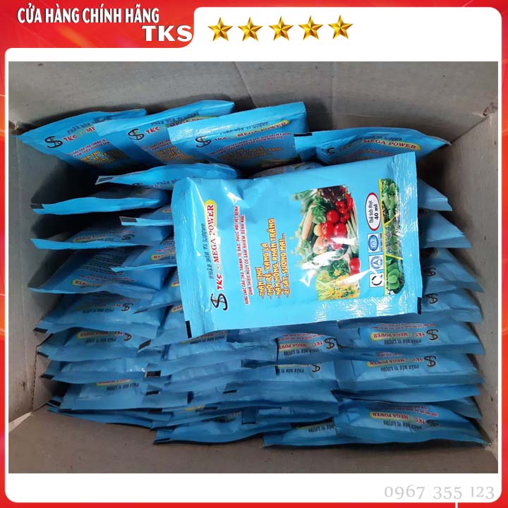 TKS- MEGA POWER: Phòng Trừ Thán Thư, Thối Nhũn, Vàng Lá, Phấn Trắng, Bã Trầu, Sương Mai - Gói 40gr