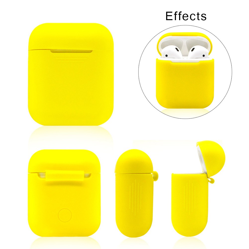Vỏ silicon chống sốc màu trơn bảo vệ hộp tai nghe