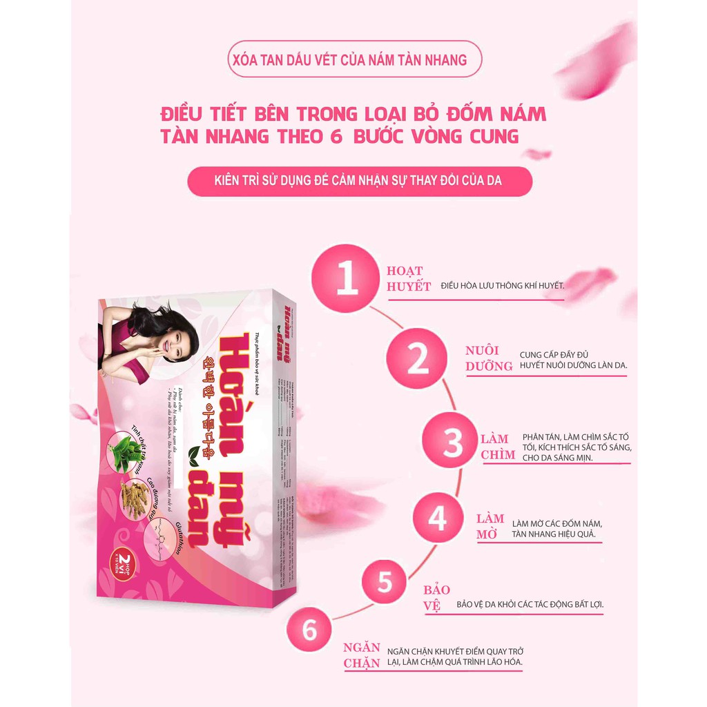 Hoàn Mỹ Đan viên uống làm sạch mụn, nám, tàn nhang | BigBuy360 - bigbuy360.vn