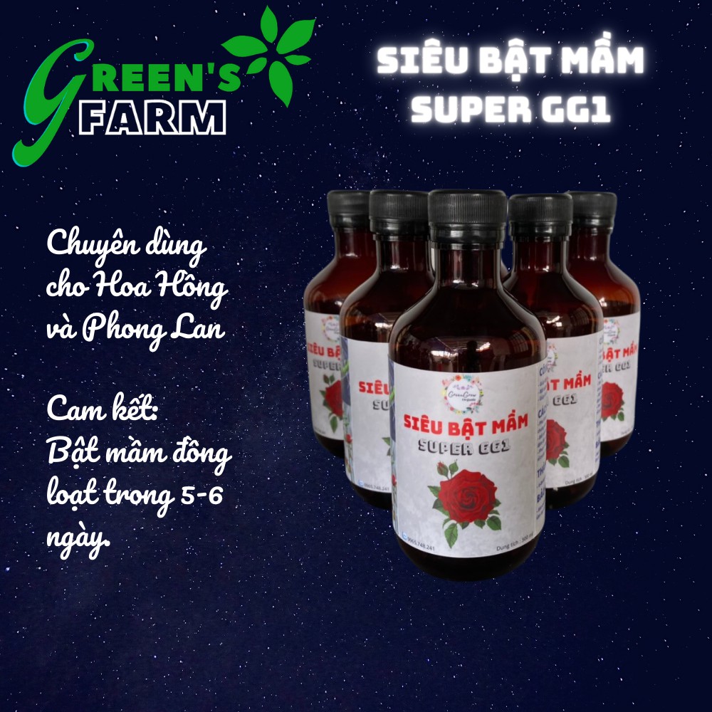 Phân bón SIÊU KÍCH MẦM – Super GG1 – Phân bón hữu cơ chiết xuất Rong biển - Chuyên cho Hoa Hồng PHONG LAN – Green’s Farm