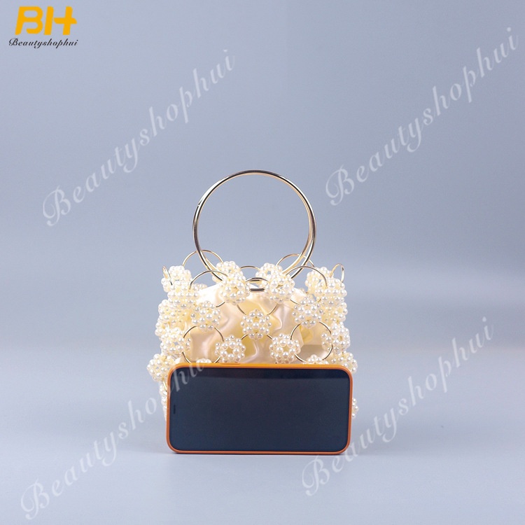 Túi Xách Đính Ngọc Trai Trắng Thời Trang Cho Nữ