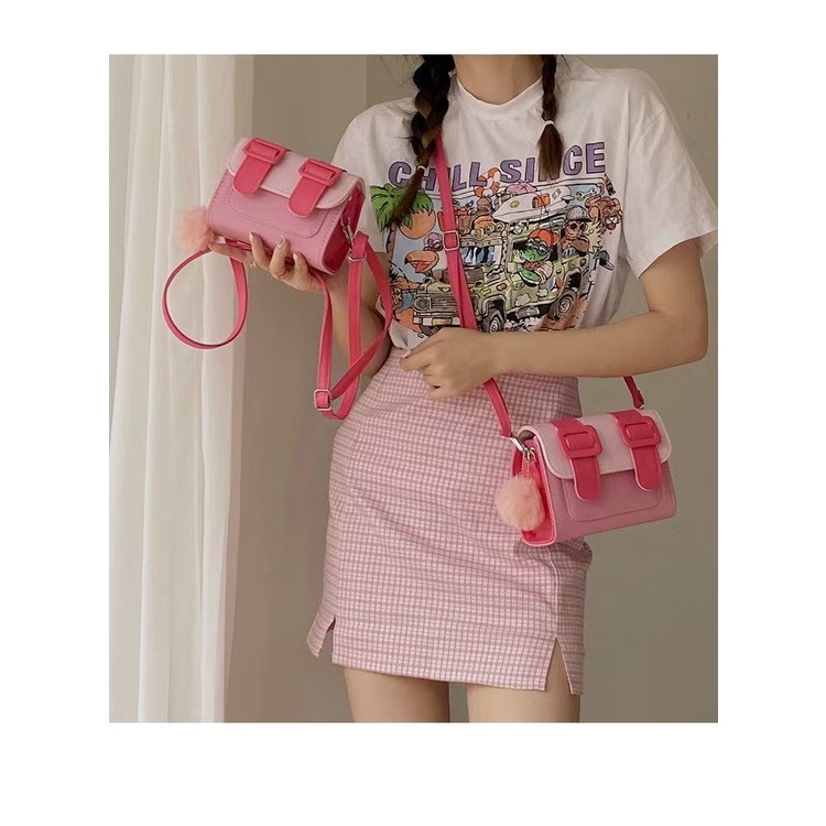 Túi Đeo Chéo Hình Vuông Nhỏ Màu Sắc Tương Phản Thời Trang Mùa Hè Năm 2021 Cho Nữ