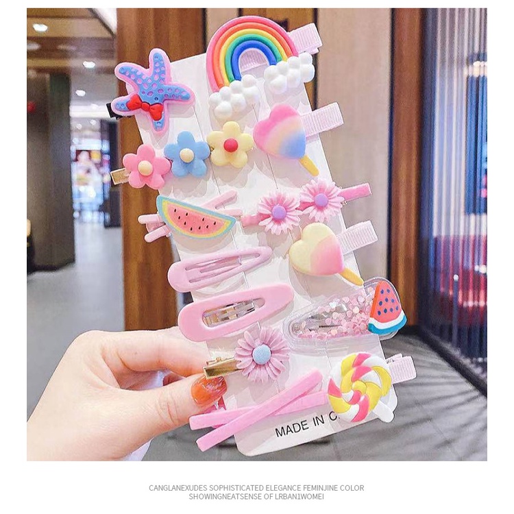 Set 14 kẹp tóc phong cách Hàn Quốc siêu dễ thương