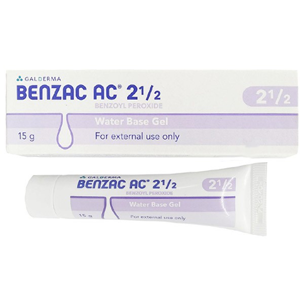 Kem ngừa mụn Galderma Benzac AC Benzoyl Peroxide 15g EFFE SKIN