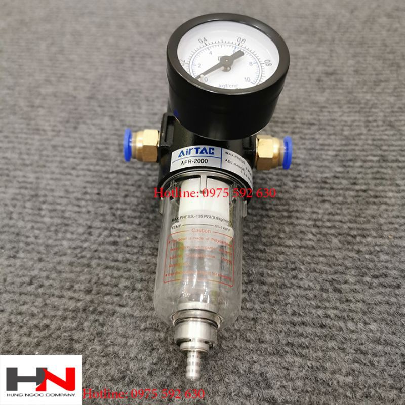 SALE Lọc đơn afr2000 hãng airtac có sẵn đầu nối hơi ống 8mm - lọc tách nước tách dầu