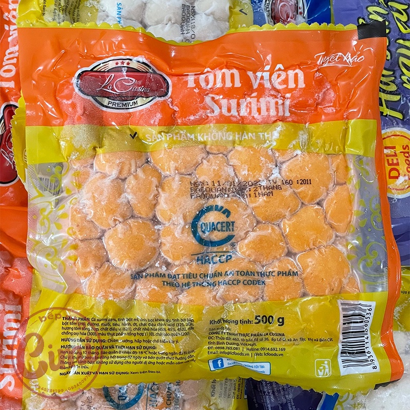 Tôm Viên Chiên Lacusina 500g - Cá Viên Chiên Ăn Vặt - Viên Thả Lẩu - Bếp Nhà CIMI