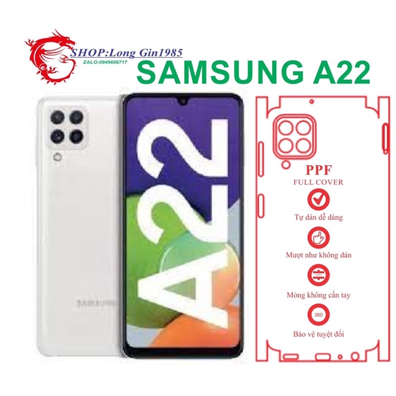 Samsung A22 miếng dán trong Ppf mặt sau và mặt trước chống va đập tốt chống trầy xước cao