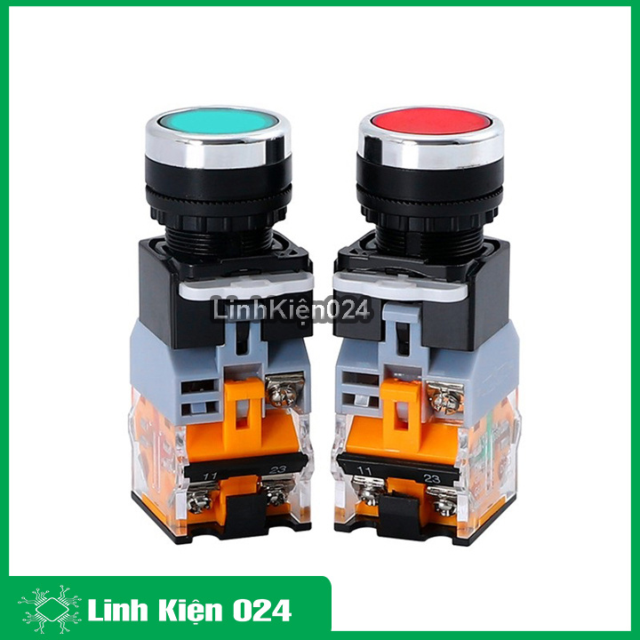 Nút Nhấn Đề Nhả Có Đèn LA38 380V-10A 2 Thường Mở