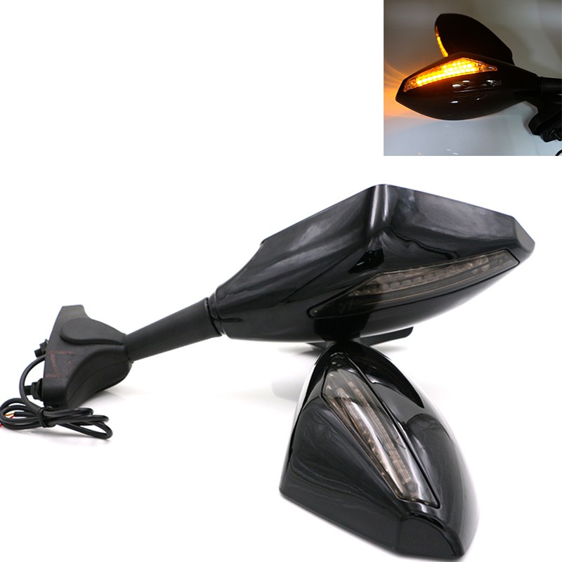 1 Cặp Gương Chiếu Hậu Có Đèn LED Xi Nhan Cho Xe Máy