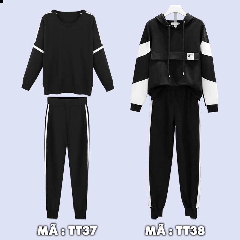 Bộ Quần áo thu đông nam nữ 💖FREESHIP💖 dáng thể dục thể thao hàn quốc đẹp bao gồm áo khoác hoodie và quần jogger