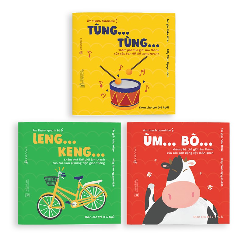 Sách - Combo 3 cuốn Âm thanh quanh bé - Ehon Nhật Bản - dành cho các bé từ 0-2 tuổi