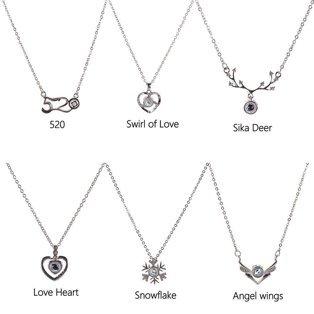 Vòng cổ Quà Tặng Kỷ Niệm 100 Ngôn Ngữ I Love You