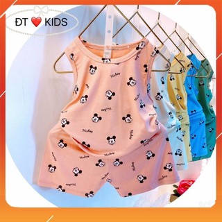 [Sale sập sàn] Bộ Ba Lỗ Mickey Cho Bé Trai Bé Gái, Chất Liệu Thun Lạnh, Cotton Siêu Mát Thấm Hút Mồ Hôi Tốt Bé Từ 8-18kg