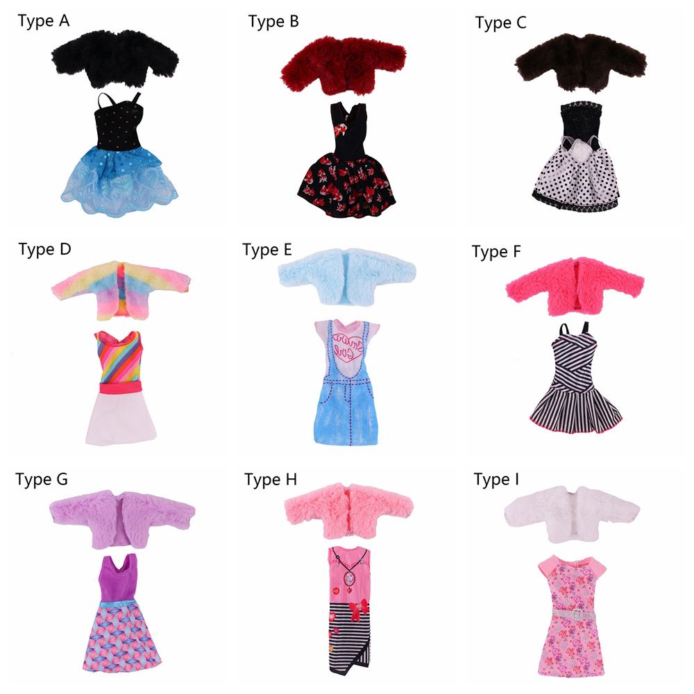 Set áo + chân váy công chúa mini thời trang cho búp bê 27-29cm