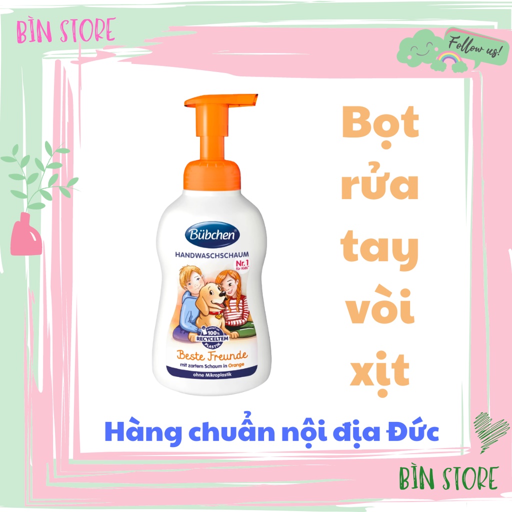 Bọt rửa tay vòi xịt cho bé BÜBCHEN an toàn dịu nhẹ hương trái cây 300ml BÌN STORE