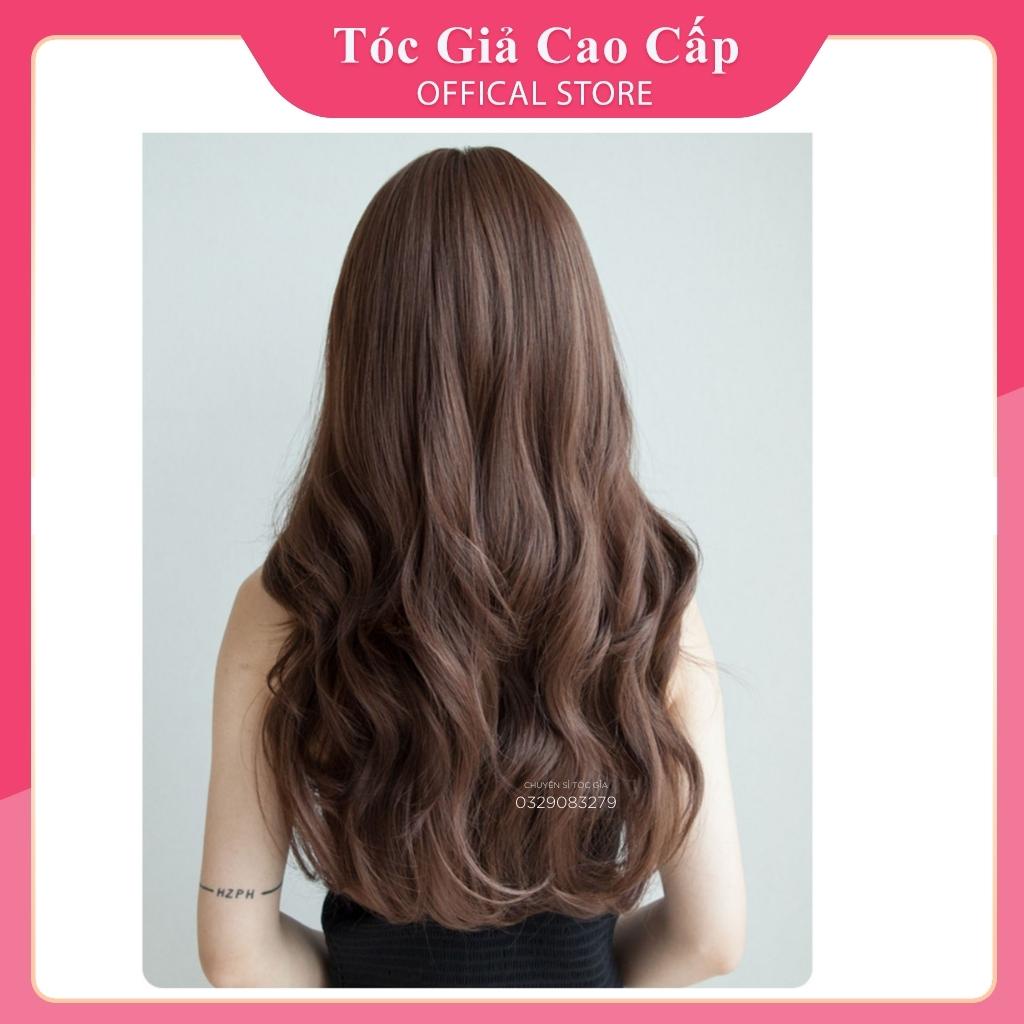 Tóc giả nguyên đầu xoăn lửng 50cm, 2069, Tặng kèm lưới trùm