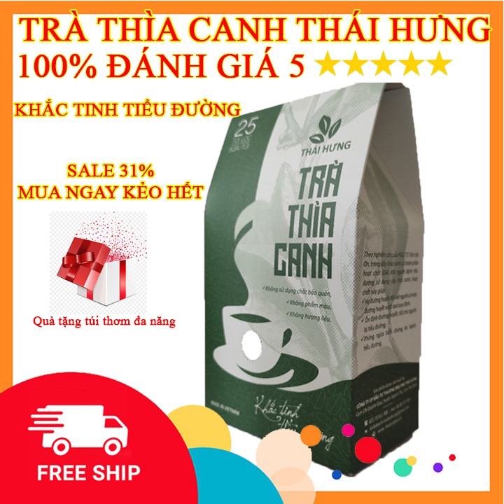 Trà Thìa Canh Thái Hưng Khắc Tinh Tiểu Đường Ổn Định Đường Huyết 25 Túi Lọc 125gr (Sỉ-Lẻ)